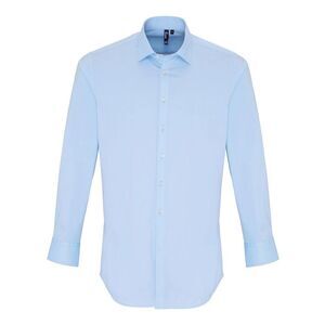 Premier Unisex Adult Poplin Stretch Long-Sleeved Shirt / Pale Blue